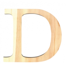 Letra de madera D 11,5 cm