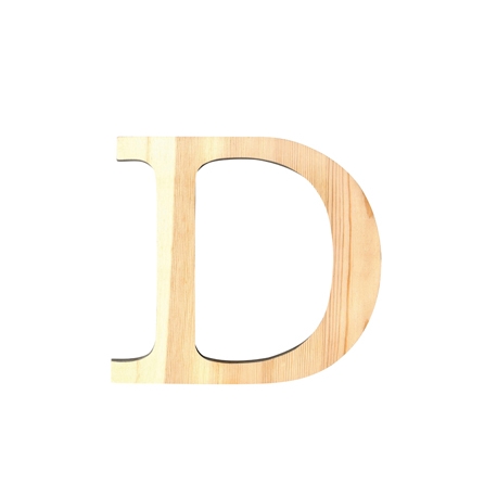 Letra de madera D 11,5 cm