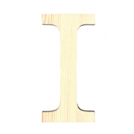 Letra de madera I de 19 cm