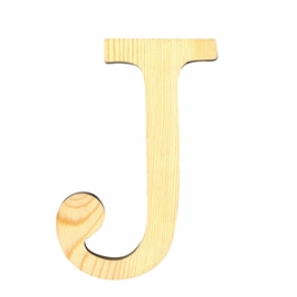 Letra de madera J de 19 cm