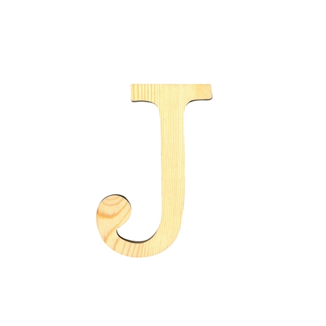 Letra de madera J de 11,5 cm