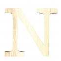 Letra de madera N de 19 cm