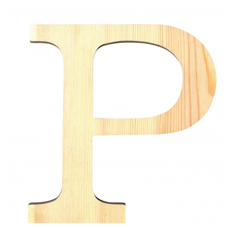 Letra de madera P de 19 cm