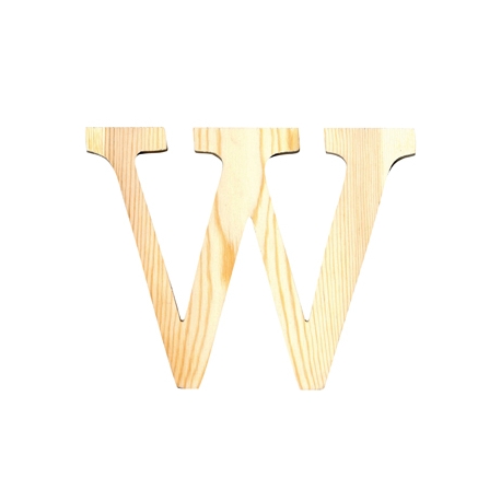 Letra de madera W de 19 cm