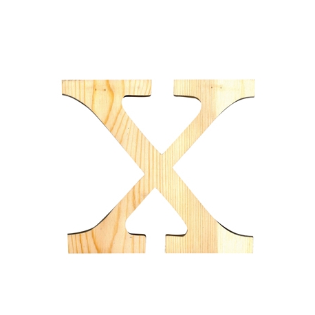 Letra de madera X de 19 cm
