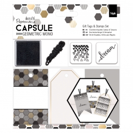 Gift Tags & Stamps Set - Capsule - Geometric Mono